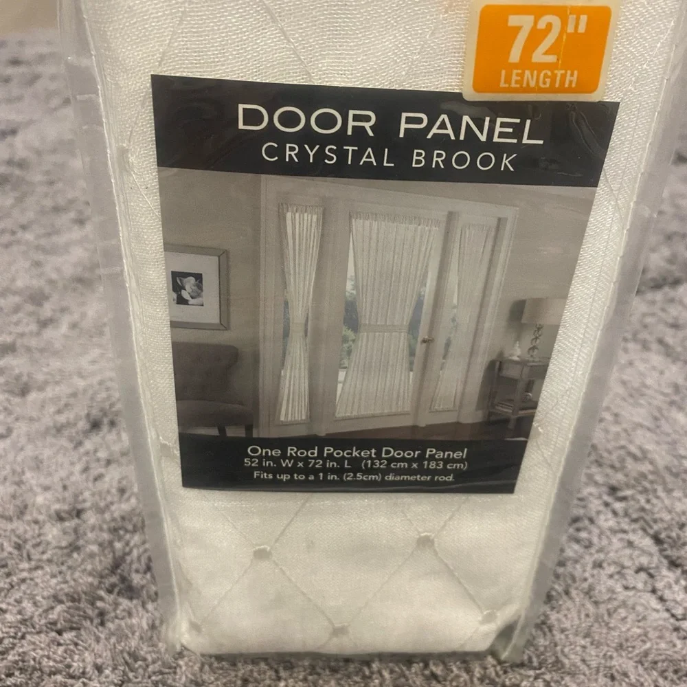 White Door Panel Curtain - One Rod Pocket